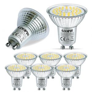 Goopig GU10 LED Dimmable Ampoules 6W Blanc Lumi&egrave;re 5000K, Equivalent 70W Halog&egrave;ne Lampe, Lot de 6, 655 Lumens, AC 230 V, Sans Scintillement R&eacute;flecteur, Angle de Lumi&egrave;re 120&deg; (Goopig, neuf)