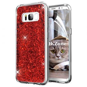 OKZone Coque Samsung Galaxy S8 Plus, Mince &Eacute;tui en Silicone Souple Paillette Strass Brillante Bling Bling Glitter de Luxe,TPU Housse Etui de Protection pour Samsung Galaxy S8 Plus (Rouge) (OKZone EU Store, neuf)