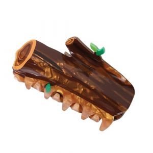 Pince &agrave; cheveux en forme de souche d'arbre avec motif g&eacute;om&eacute;trique en acrylique pour femmes et filles (XCengzy, neuf)