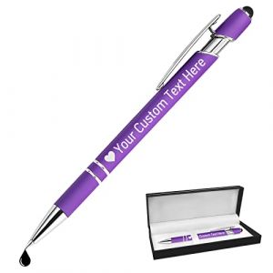 STREADVE Stylo Personnalisé avec Prenom Stylo Personnalisable Nom Cadeau Stylo Personnalisés pour Mariage Anniversaire Collegue Entreprise Gravure Personnalisée, Violet (Gifts-Personalized, neuf)