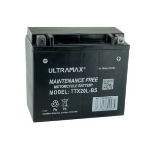 UltraMax TTX20L-BS, 12V 18AH (similiar to Yuasa YTX20L-BS) 210 CCA Motorbike Battery (Electronics EU, neuf)