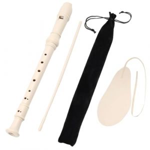 Flute Enfant Flute A Bec Avec Tige De Nettoyage Et Le Sac Flûte À Bec Soprano Instrument De Style Allemand Soprano 8 Trous Pour Enfants Débutants Adultes, Blanc Ivoire (ROBFLOR MARKET CARS, neuf)