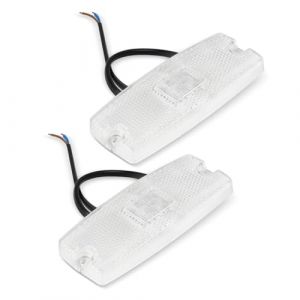 Qiping 2 Pcs Feux de Gabarit LED 12V/24V White avec R&eacute;flecteur, Feux de Position Lat&eacute;raux pour Remorque, Voiture, Camion, Caravane, RV (Blanc) (Qiping EU, neuf)