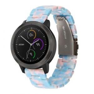 Bracelet en R&eacute;sine pour Garmin Vivoactive 5 Bracelet de Montre, avec M&eacute;tal Pli&eacute; Fermoir pour Femme Homme R&eacute;glable Color&eacute;e Bande de Rechange Compatible avec Garmin Vivoactive 5 Sangle (8) (Kemikeji, neuf)