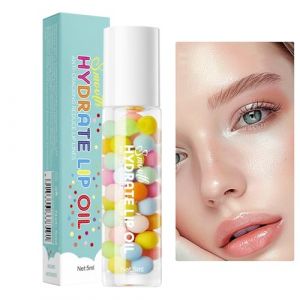 Huile &agrave; l&egrave;vres hydratante - Huile nourrissante pour les l&egrave;vres - Non adh&eacute;sive - 5 ml - Naturelle et hydratante - Pour l&egrave;vres s&egrave;ches, gerc&eacute;es et pel&eacute;es (xaiulke, neuf)