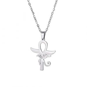 VASSAGO Collier Croix Ankh &OElig;il d'Horus en Acier Inoxydable - Croix Ankh Copte - Pendentif Religieux &OElig;il d'Horus - Bijou de Protection &Eacute;gyptien Antique pour Homme et Femme, Acier inoxydable (vassago, neuf)