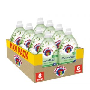 CHANTECLAIR I Concentrati Concentr&eacute; Assouplissant, Parfum Musc Blanc, pour un linge doux et parfum&eacute;, Lot de 8 flacons de 1 L (Joytaly, neuf)