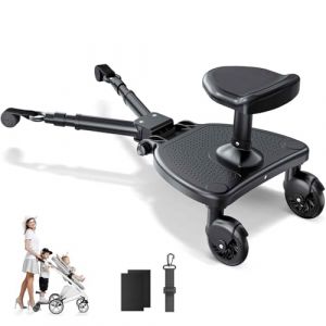 BugyKido Planche Poussette Universelle avec Siège Agrandi, Marche Pied Poussette, Planches à roulettes pour bébé Compatible Avec 99% des Poussettes, Pour les Enfants de 2 à 6 ans(25kg) (LOUXIAOLEI LIMITED, neuf)