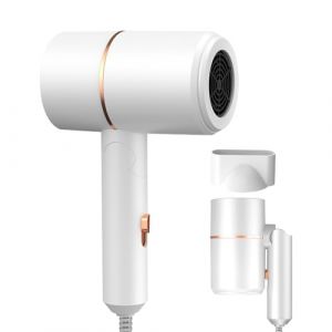Rppiup Seche Cheveux Ionique, Pliable Petit Seche Cheveux Voyage, 800W S&egrave;che Cheveux Ionique avec Buse de Coiffage, S&egrave;che-Cheveux Voyage &agrave; S&eacute;chage Rapide Petit avec Bouton Chaud/Froid (Blanc) (Rppiup, neuf)