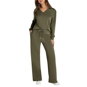 Ensemble Loungewear Femme Jogging Femme Ensemble Homewear Surv&ecirc;tements Femme Tenue D'Int&eacute;rieur Femme Tracksuit Women Surv&ecirc;tement Femme Hiver Tenue D&eacute;tente Jogging Suit Femme Grande Taille Vert M (Pengniao, neuf)