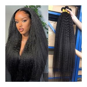 Extensions de cheveux Bundles d'armure de cheveux brésiliens droits Bundles de cheveux humains crus 12-30 pouces Remy Extensions 1/3/ 4 Bundles for les femmes Faisceaux de cheveux humains(22 22 22) (qiyueshanghang, neuf)