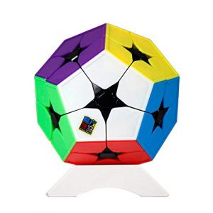 OJIN MoYu MoFang JiaoShi Meilong 2x2 Megaminx Dodecahedron Cubing Classroom Meilong Kibiminx Smooth Puzzle Cube Jouets sp&eacute;ciaux avec Un tr&eacute;pied &agrave; Un Cube(Scrub Stickerless) (OJIN, neuf)