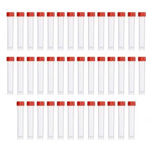 HUAZIZ Lot de 40 Tubes &agrave; Essai Gradu&eacute;s 10ml, Orange Cryotubes En Plastique Tubes, Tube de Fiole Congel&eacute; en Plastique avec Bouchon &agrave; Vis, Flacon Transparent, Tubes &agrave; essai en plastique (HUAYUE-EU, neuf)