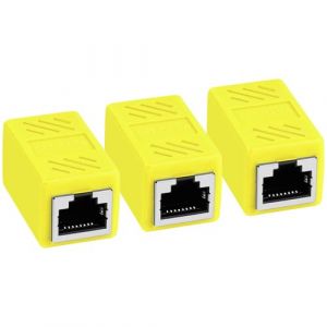 AXFEE Coupleur RJ45, 3 Pi&egrave;ces Ethernet Raccord RJ45, Connecteur Cat7, Cat6, Cat5, Cat5e Compatible avec c&acirc;bles r&eacute;seau Femelle vers Femelle (Ouuze, neuf)