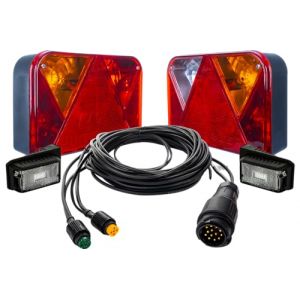 UNITRAILER Feux Arriere Remorque - Kit Eclairage Remorque 13 Broches - Feu ampoule LED DPT 15 pour éclairage 12V et 24V - Câble Long 5,5 m (UNITRAILER, neuf)