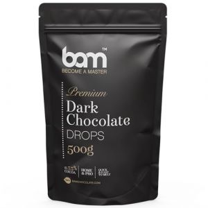BAM Gouttes de chocolat noir Premium, callets, chips pour fondre, cuisson maison et professionnelle, 500 grammes (BAM - become a master, neuf)