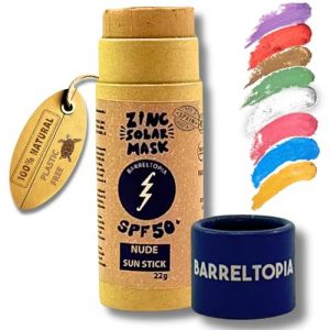 Barreltopia Surf Stick Solaire Visage 50+ Zinc Crème Couleurs - Protection Solaire Visage SPF 50 - Sunscreen Waterproof Éco Naturel (KISSLAND COSMETICS, S.L., neuf)