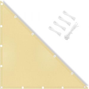 IOAOI Voile d'ombrage imperméable de protection solaire triangulaire pour extérieur, jardin, terrasse, cour, pelouse, pergola, abris auto - 1,5 x 2 x 2,5 m - Beige (EasyTechEU, neuf)