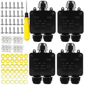 Bo&icirc;te de jonction &eacute;tanche : 4 pi&egrave;ces bo&icirc;te de jonction 3 voies ext&eacute;rieure &eacute;tanche IP68 bo&icirc;te de jonction connecteur de c&acirc;ble &eacute;tanche bo&icirc;te de distribution &eacute;lectrique ext&eacute;rieure pour c&acirc;bles de 5 &agrave; 15 (XULAI LIMITED, neuf)