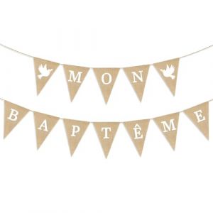 Banderole Bapteme Mon BAPT&Ecirc;ME D&eacute;coration Bapt&ecirc;me, Guirlande Bapteme Deco Bapteme, D&eacute;coration Suspendre pour Bapt&ecirc;me Baby Shower F&ecirc;te Naissance Gar&ccedil;on Fille (KANGMUKEJI, neuf)