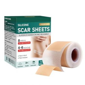 GMDP Pansement Silicone Cicatrice,Silicone Scar Sheets,Silicone Scar Tape,Bande Silicone Cicatrice,Cache Cicatrice Soleil pour Incisions Chirurgicales,Césarienne,Chéloïde,Acné (4x150cm) (SIMIVIS CARSON, neuf)