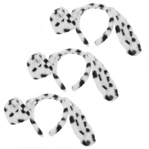 minkissy 3 Pièces Serre-tête Dalmatien Oreilles Peluche Accessoire Cheveux Dalmatien Confortable et Léger pour Cosplay Fête Halloween et Déguisement (Master Self, neuf)