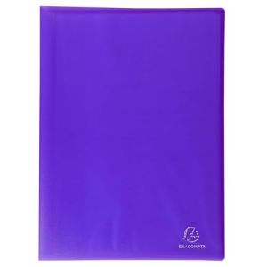 Exacompta - R&eacute;f. 85466E - 1 Prot&egrave;ge-documents en polypropyl&egrave;ne semi rigide Chromaline - 40 pochettes cristal lisse - 80 vues - couverture souple translucide - A4 - dim24 x 32 cm - violet (rentreediscount, neuf)