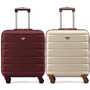 Flight Knight Lot de 2 valises rigides legeres en ABS a 4 Roues Cabine Bagage a Main Approuve Les compagnies aeriennes - British Airways et Taille maximale pour easyJet Grand Sac de Cabine 56x45x25cm (Prime Brands Group FR, neuf)