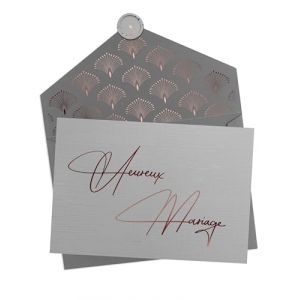 Joli Coon - Carte de mariage - Heureux Mariage Originale - Carte f&eacute;licitations mariage avec enveloppe et sceau de cire (JoliCoon, neuf)