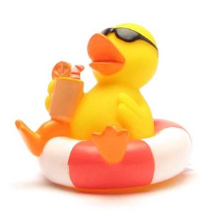 Duckshop | Canard de Bain avec bou&eacute;e | Canard Qui couine L : 8 cm | Jouet de Bain pour b&eacute;b&eacute;s et Enfants | Cadeau Amusant pour Les Vacances et Les Amateurs de Plage (Duckshop.FRance, neuf)