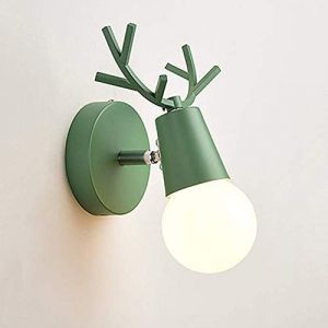 SHENGXUAN Moderne Conception Réglable Cerf Antlers Forme Applique Murale intérieur en Fer Forgé Chambre De Lecture Applique Murale Chambre Enfants E27 (vert) (JNCK LIGHTS-FR, neuf)