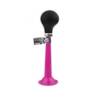 Klaxon de Clairon, Klaxon de Clown Rétro, Klaxon de Vélo pour Enfants, Haut-Parleur Torsadé en Métal Classique, Sirène, Klaxon à Air D'escargot avec Ampoule à Presser pour Véhicules,(Rose) (Scceties, neuf)