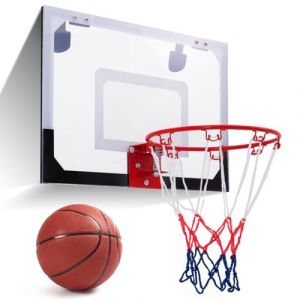 LIFEZEAL Panier de Basket Mural pour Enfants & Adultes, Panier de Basket Int&eacute;rieur, Panneau de Basket-Ball avec Ballon & Pompe &agrave; air, 46x30,5 cm, Diam&egrave;tre 23,5 cm (LIFEZEAL ITALY S.R.L., neuf)