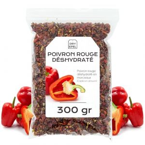 Piment Rouge Troceado 300 g - Piment Rouge D&eacute;shydrat&eacute; en Morceaux - L&eacute;gumes D&eacute;shydrat&eacute;s - Sans Sucre Ajout&eacute;, Sans Conservateurs, Sans Gluten (300 gr, Poivrons Rouges en Morceaux) (EPEL, neuf)