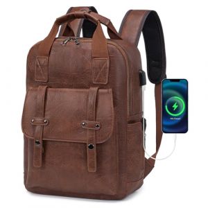 SUCIKORIO 40x30x15cm Air France British Airways Sac &agrave; Dos de Voyage Bagage Avion Cabine sous Le Siege, PU Cuir Imperm&eacute;able Sacs de Voyage Sac &agrave; Dos Ordinateur Portable 14 Pouces avec Interface USB (Darmoo, neuf)