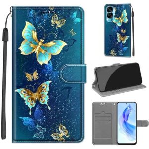 KENHONER Coque pour Honor 90 Lite 5G / Honor X50i 5G, Housse Etui Portefeuille Cuir Multifonction, Fermeture Magn&eacute;tique &agrave; Clapet Anti-Choc Compatible avec Coque Honor 90 Lite Book - Papillon (KENHONER, neuf)