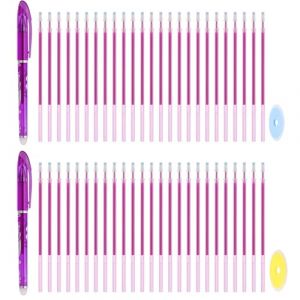 PATIKIL 2Pcs Stylos Gel Effa&ccedil;ables Avec 50 Recharges & 2 Gommes, 0.5mm Stylos Effa&ccedil;ables &Agrave; La Chaleur Pour Encre Violette Marqueur De Tissu Pour Couture Patchwork Planificateur &Eacute;criture (PATIKIL UK, neuf)