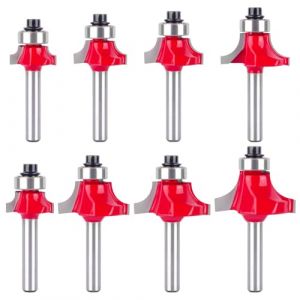 Pilikoll 8 Pi&egrave;ces Fraise Quart de Rond avec Tige de 8 mm Arrondi Coin Rayon Routeur Bits Fraise &agrave; Arrondir de 6 mm pour le Travail du Bois (1/4&rdquo;, 5/16&rdquo;, 3/8&rdquo;, 1/2&rdquo;, 5/8&rdquo;, 3/4&rdquo;, 7/8&rdquo;,1&rdquo; Rayon) (Jeffory, neuf)