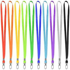 Cozlly 10PCS Cordon Tour Cou Color&eacute;, 44CM Lani&egrave;re Porte Badge, Cordon de Cou avec Clip M&eacute;tal, Sangle de Cou en Nylon, Courroie Cou de Lani&egrave;re pour Badge Carte d'Identit&eacute; Porte-cl&eacute;s Cam&eacute;ra T&eacute;l&eacute;phone (bettsour, neuf)
