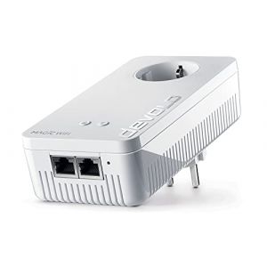 Devolo Adaptateur supplémentaire devolo Magic 2 WiFi 6, Adaptateur WiFi Powerline - jusqu'à 2400 Mbps, Point d'accès WiFi Mesh, 2 x Connexion LAN Gigabit dLAN 2.0, Blanc (AC Electro, neuf)