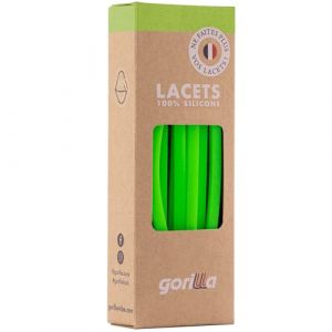 Gorilla - Lacets Elastiques Adultes et Enfants Plats et Fins - Gagnez du Temps, Adieu les Nœuds Bonjour le Confort - Autobloquants Ultra Résistants - 110 cm x 4,5 mm (Lacets Gorilla, neuf)