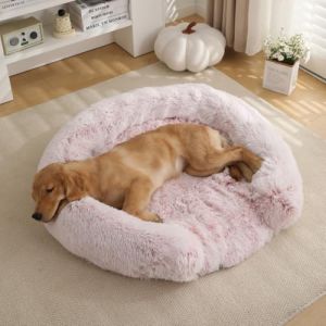 Panier Chien Orthopédique Taille XXL,Lit pour Chien Dehoussable,Coussin Chien Lavable,Canapé pour Chiens & Chats,Tissu Peluche Doux,Base antidérapante,Soft Tapis Matelas (Rose Ombré,50CM) (yunlai, neuf)
