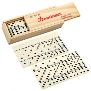 COSORO Jeu de Domino Classique en Bois,Dominos Jeu pour Enfant Set de Double 6 Domino,28 Pièces Dominos de Luxe Jeu de Société Traditionnel Jeux de Famille Divertissement Voyage pour Enfants Adultes (TZY Official store, neuf)