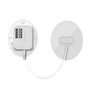 Bailinks Serrure de r&eacute;frig&eacute;rateur, Serrures de r&eacute;frig&eacute;rateur pour enfants, Serrures de fen&ecirc;tre &agrave; c&acirc;ble ellipse pour enfants, Porte, Tiroir, R&eacute;frig&eacute;rateur, Fen&ecirc;tres (blanc) (M-STEEL Global Stores, neuf)