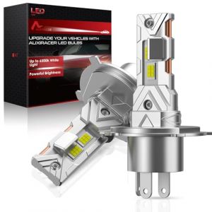 H4 LED, 18000LM 6500K Lumi&egrave;re Blanche, Ampoule LED H4 Phares Voiture Automobile Format Mini 1:1, 50000+ Heures de Dur&eacute;e de Vie, 9-24V Plug and Play, 2 Pi&egrave;ces (SLINN LIGHT, neuf)
