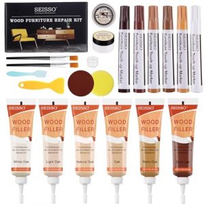 SEISSO Kit de r&eacute;paration pour stratifi&eacute;, Mastic pour bois, Kit de r&eacute;paration pour parquet en bois, Kit de r&eacute;paration pour meubles pour &eacute;raflures, fissures, taches, trous, couleurs pass&eacute;es, etc (cathybaobao, neuf)