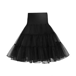 Wikoan Jupon sous Robe Femme Années 50 A-Ligne Tutu Jupons pour Femmes Rockabilly Jupe Tulle Fond de Robe Noir L (Wikoan Direct, neuf)