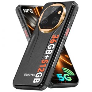 OUKITEL WP39 Pro 5G Telephone Portable Incassable 2025-36Go +512Go/2TO, Smartphone Incassable 11000mAh/33W, Dimensity 6300 Android 14, 6.6" FHD+, 64MP, Téléphone de Chantier 5G Dual SIM/NFC- Or Noir (OUKITEL Super Store, neuf)