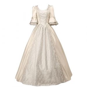 NAFING Robe de soir&eacute;e baroque Marie Antoinette XVIIIe si&egrave;cle Renaissance P&eacute;riode historique Robe bal victorienne Tenue de Soir&eacute;e M&eacute;di&eacute;vale (min-bmao, neuf)