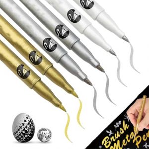 LACHT 6 Stylos Peinture Acrylique &ndash; Pointe Extra Fine 0,7 Mm &ndash; Feutre Dor&eacute; Pour Roche, C&eacute;ramique, Bois, Verre, Plastique, Tissu &ndash; Id&eacute;al Pour Projets Artistiques, Loisirs Cr&eacute;atifs (candy27seven, neuf)